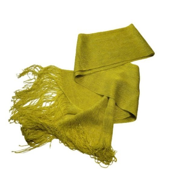 Yellow Sequin Long Rectangular Tassel Scarf Shawl - Picture 4 of 9